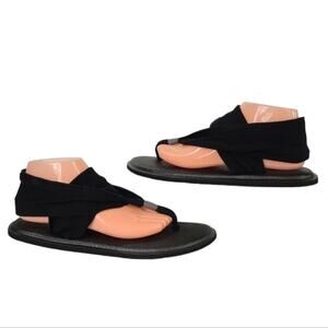 SANUK Sling Blanket Yoga Flat Sandals in Black & Grey- Size 11